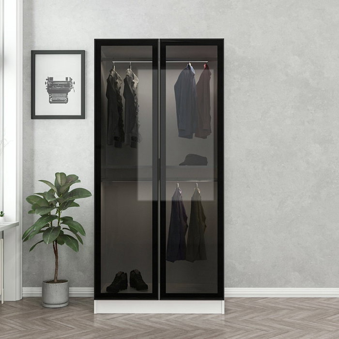Hanah Home Armario Kale Glass Black - 210 Blanco y Negro